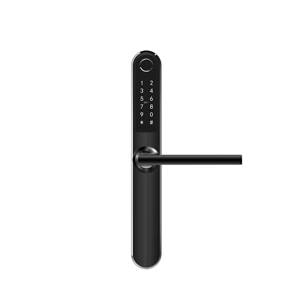Incuietoare smart pentru usi termopan PVC deschidere cu amprenta, cod, card, telefon, Wi-Fi, Bluetooth, negru [2]