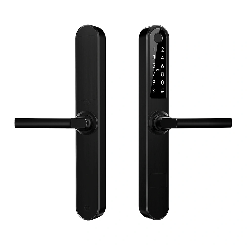 Incuietoare smart pentru usi termopan PVC deschidere cu amprenta, cod, card, telefon, Wi-Fi, Bluetooth, negru [4]