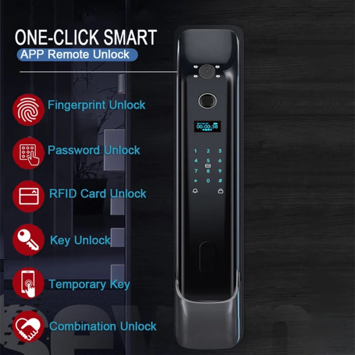 Yala smart cu recunoastere faciala 3D, card, amprenta, cod, cheie, sonerie, aplicatie Homewish [2]