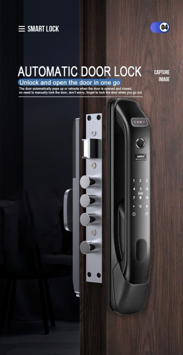 Yala smart cu recunoastere faciala 3D, card, amprenta, cod, cheie, sonerie, aplicatie Homewish [5]