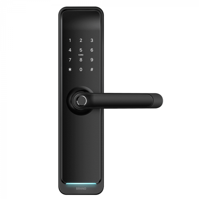 Incuietoare smart max lux negru, ideal Booking, Airbnb, deschidere cu amprenta, cod, card, telefon, Wi-Fi, Bluetooth [3]
