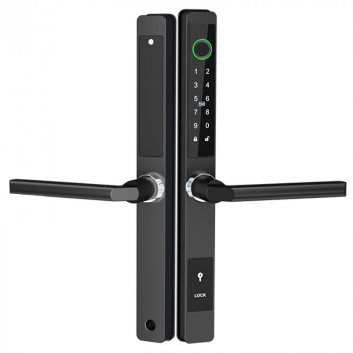 Yala smart ultraslim pentru usi termopan, amprenta, cod, card, aplicatie TTLock, Wi-Fi, negru [2]