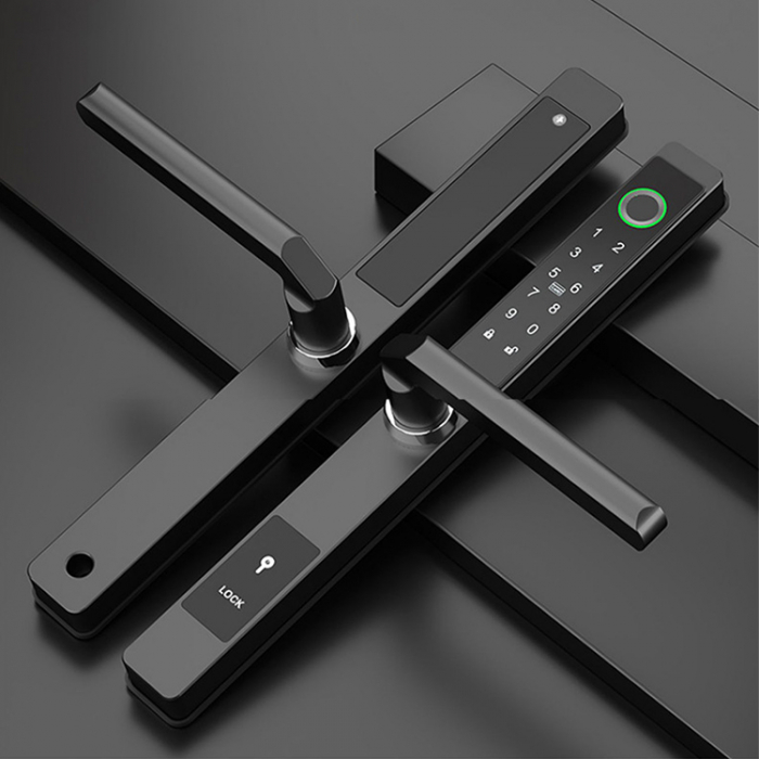 Yala smart ultraslim pentru usi termopan, amprenta, cod, card, aplicatie TTLock, Wi-Fi, negru [3]