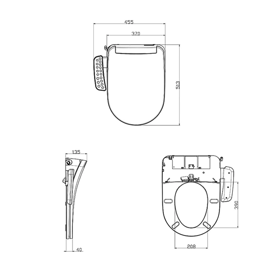 Capac WC inteligent cu functie bideu forma U si consola laterala [6]