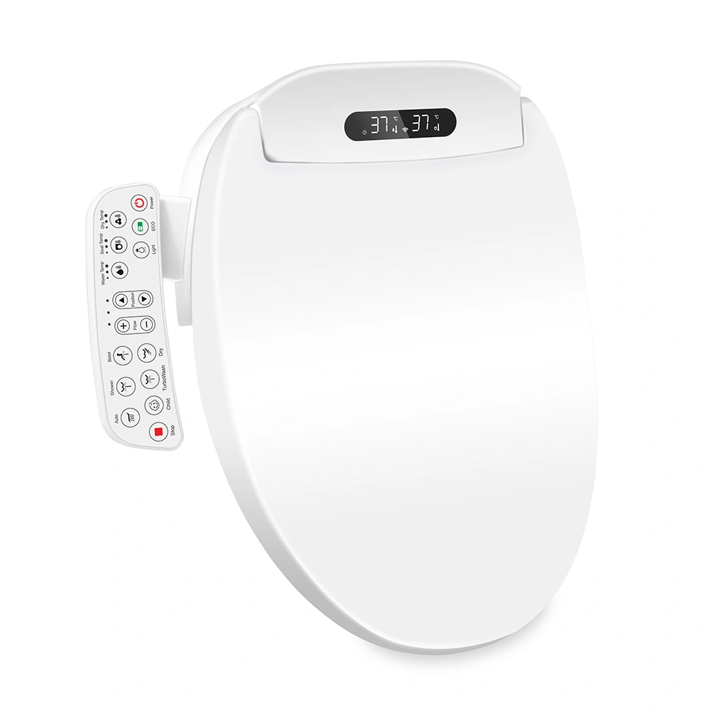 Capac WC smart  cu functie de bideu, actionare din consola, model lung 49-55 cm