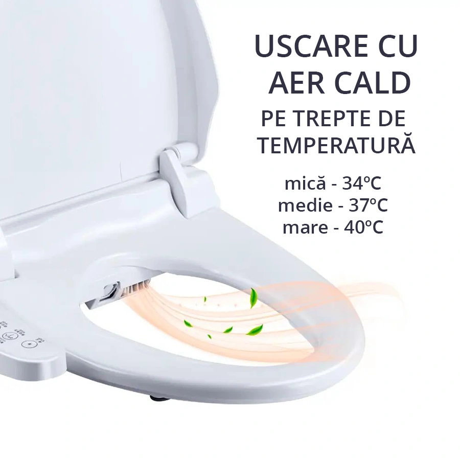 Capac WC smart  cu functie de bideu, actionare din consola, model lung 49-55 cm [7]