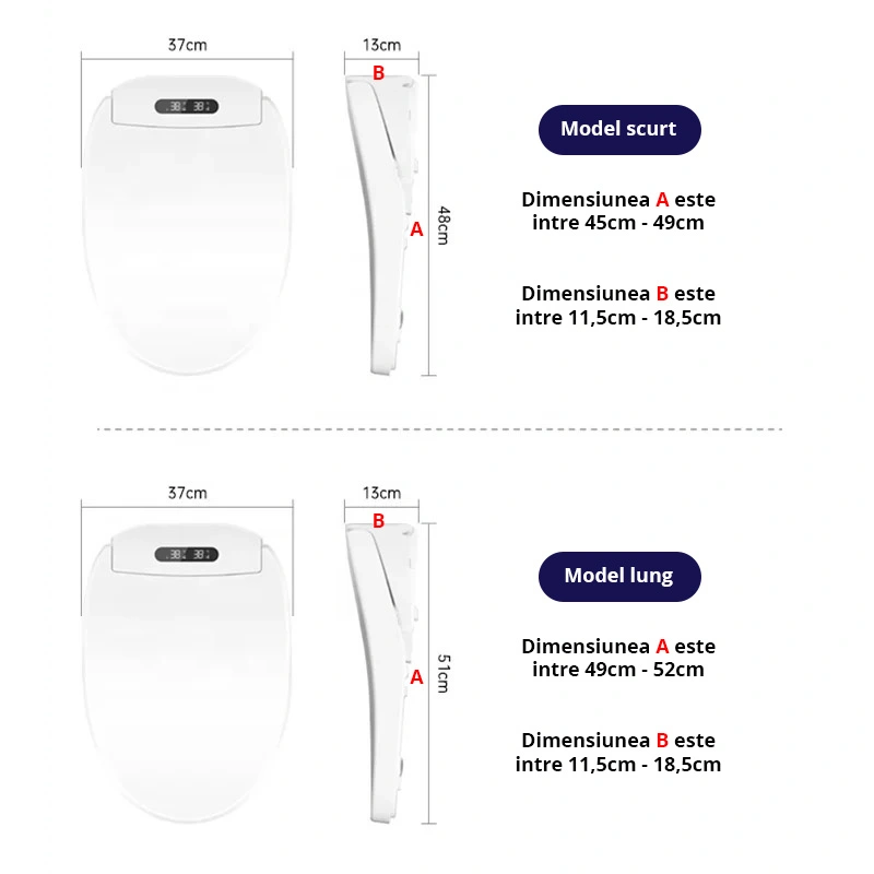Bideu electric pe WC cu filtru anticalcar inclus, model lung 49-52 cm, consola [4]
