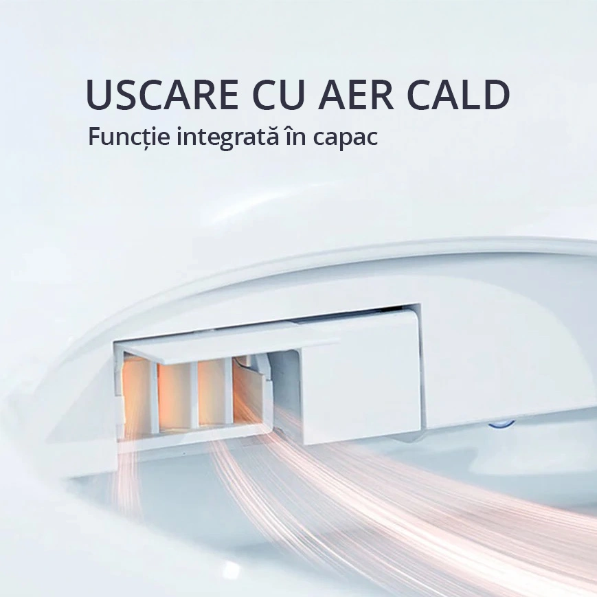 Capac WC cu functie de bideu, control din telecomanda, model lung 49-55 cm [4]