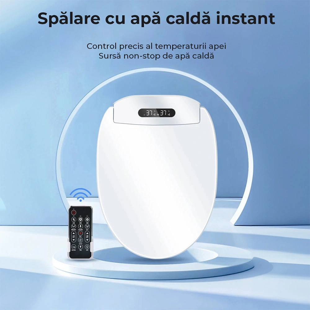 Capac WC cu functie de bideu, control din telecomanda, model rotund scurt 45-49 cm [3]