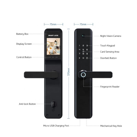 Incuietoare smart cu recunoastere faciala, amprenta, cod, card si control prin aplicatia Tuya [4]