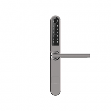Incuietoare smart pentru usi termopan PVC, deschidere cu amprenta, cod, card, telefon, Wi-Fi, Bluetooth, gri [1]