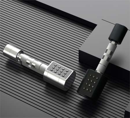 Incuietoare inteligenta cilindru negru pentru usi de 35–90 mm [5]