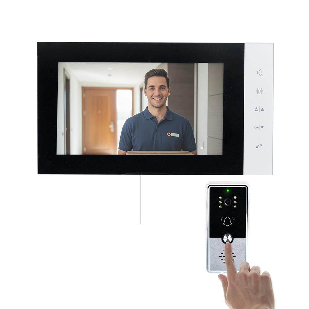 Sisteme de monitorizare smart - Interfon video 7 inch cu control RFID si vedere nocturna