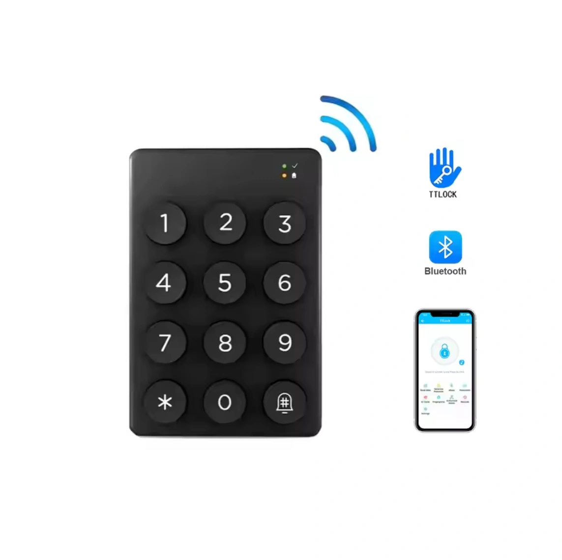 Yale inteligente - Tastatura wireless RFID pentru control acces TTLock, negru