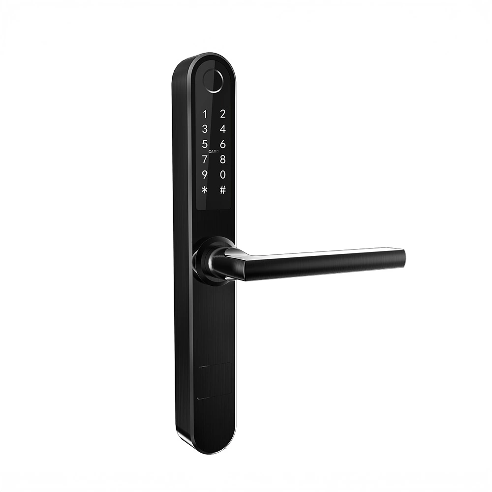Incuietoare smart pentru usi termopan PVC deschidere cu amprenta, cod, card, telefon, Wi-Fi, Bluetooth, negru [2]