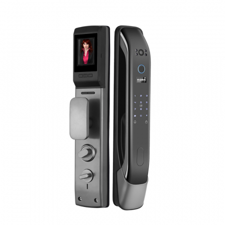 Yala smart cu recunoastere faciala 3D, card, amprenta, cod, cheie, sonerie, aplicatie Homewish
