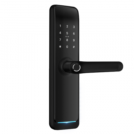 Incuietoare smart max lux negru, ideal Booking, Airbnb, deschidere cu amprenta, cod, card, telefon, Wi-Fi, Bluetooth [1]