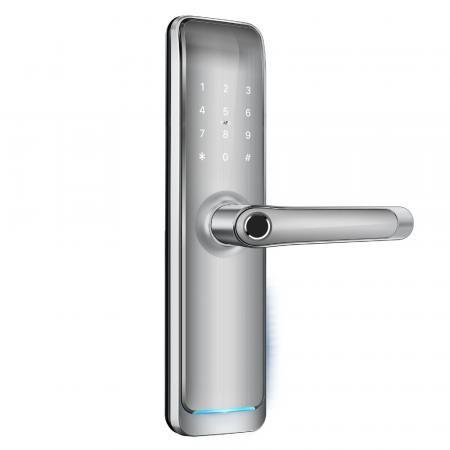 Incuietoare smart max lux silver, ideal Booking, Airbnb, deschidere cu amprenta, cod, card, telefon, Wi-Fi, Bluetooth [1]