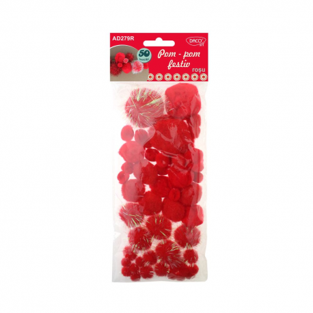 Accesorii Craft - Ad279R Pom Pom Festiv Rosu Daco [1]