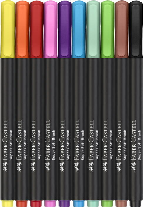 Brush Pens Black Edition Set 10 Culori Faber-Castell [2]