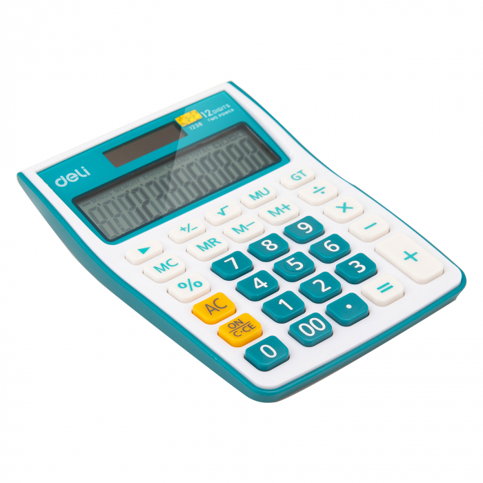 Calculator Birou 12Dig Alb-Albastru 1238 Deli [3]