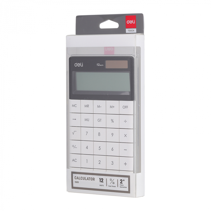 Calculator Birou 12Dig Modern Alb Deli [2]