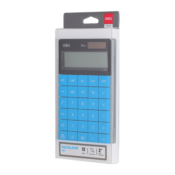 Calculator Birou 12Dig Modern Albastru Deli [2]