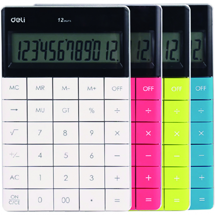 Calculator Birou 12Dig Modern Negru Deli [2]