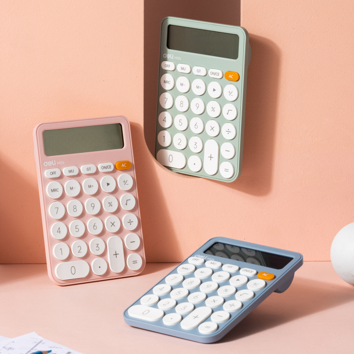 Calculator Birou 12Dig Plastic Fashion Em124 Vernil Deli [4]
