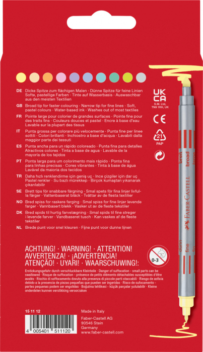Carioca 10 Culori Pastel 2 Capete Faber-Castell [2]