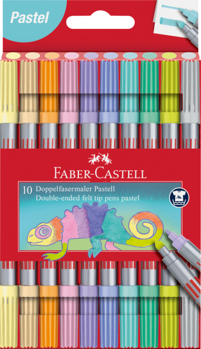 Carioca 10 Culori Pastel 2 Capete Faber-Castell [1]