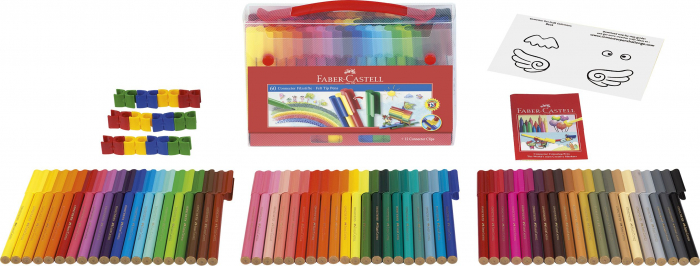 Carioca 60 Culori Connector Cut Cadou Faber-Castell [3]