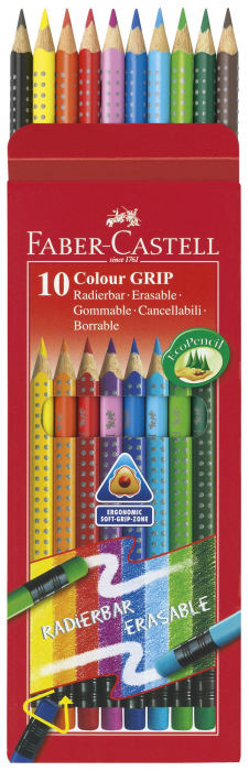 Creioane Colorate 10 Culori Cu Guma Grip 2001 Faber-Castell [4]