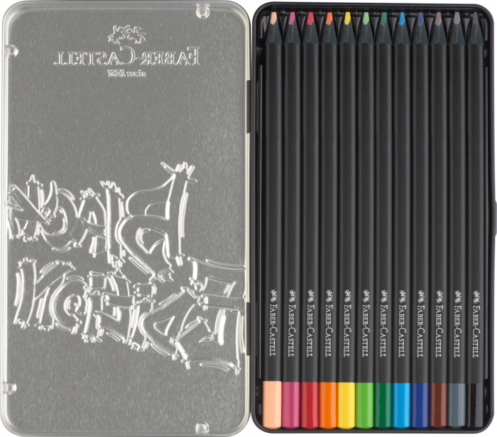 Creioane Colorate 12 Culori Black Edition Cutie Metal Faber-Castell [4]