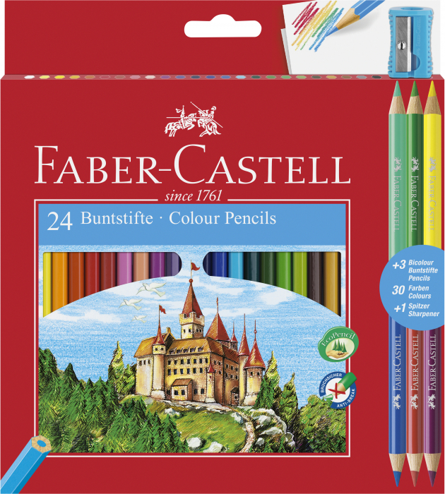 Creioane Colorate 24+3 Culori Eco Faber-Castell [1]