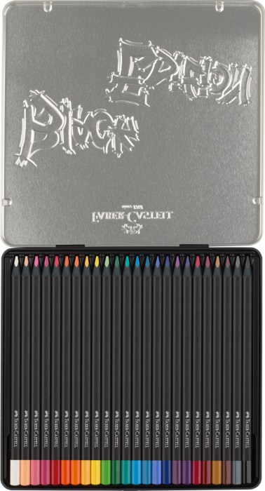 Creioane Colorate 24 Culori Black Edition Cutie Metal Faber-Castell [3]