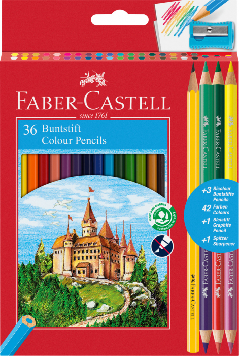 Creioane Colorate 36+3+1 Culori Eco Faber-Castell [1]