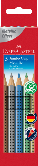 Creioane Colorate 5 Culori Metalizate Jumbo Grip Faber-Castell [1]