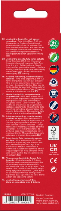 Creioane Colorate 6 Culori Jumbo Grip Faber-Castell [4]