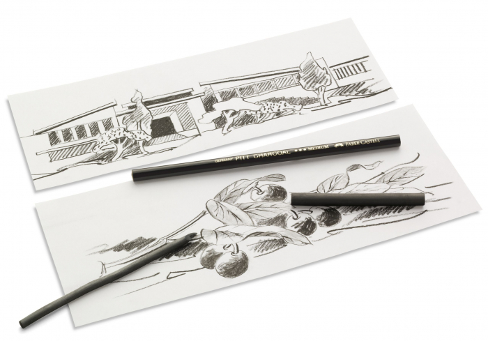 Cutie 12 Buc Carbune Natural Pitt Monochrome 5-8Mm Faber-Castell [2]