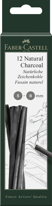 Cutie 12 Buc Carbune Natural Pitt Monochrome 5-8Mm Faber-Castell [1]