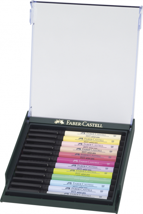 Cutie 12 Culori Pitt Artist Pen Nuante Pastel Faber-Castell [2]