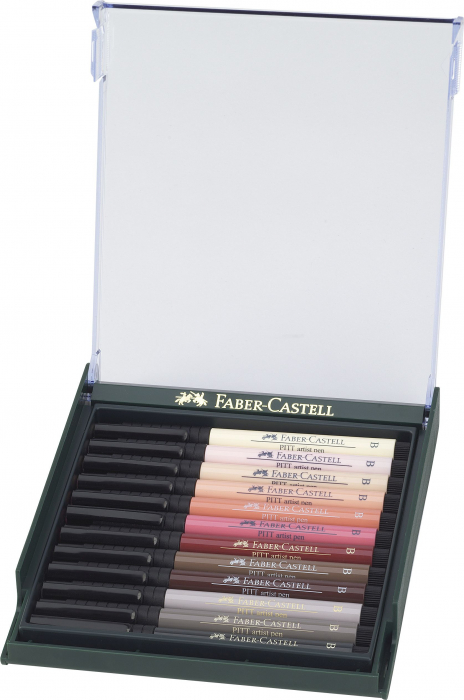 Cutie 12 Culori Pitt Artist Pen Tonurile Pielii Faber-Castell [2]