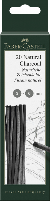 Cutie 20 Buc Carbune Natural Pitt Monochrome 3-6Mm Faber-Castell [1]