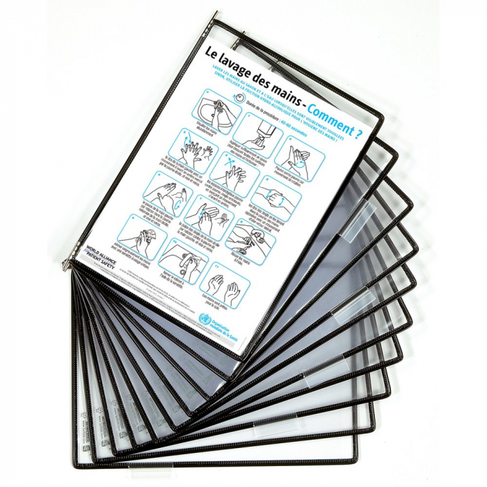 Display Tarifold, A4, Antimicrobian, 5 Bucati/Set, Negru [2]