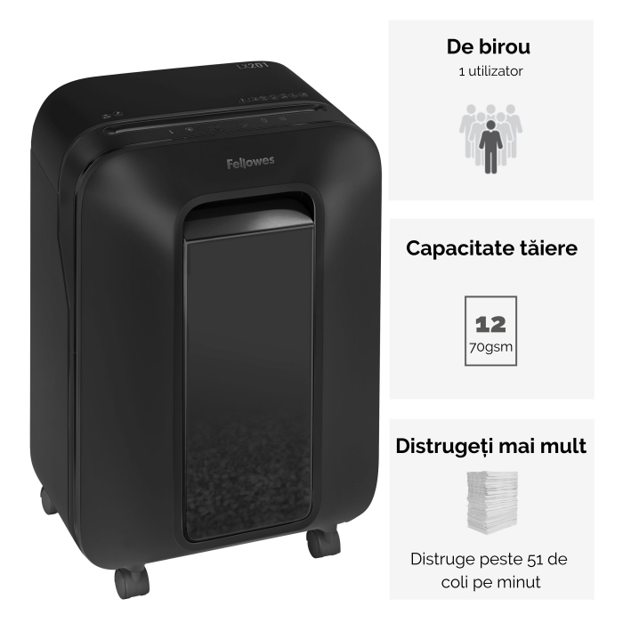 Distrugator Documente Lx201 Micro-Cut Negru Fellowes [3]