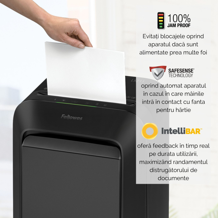Distrugator Documente Lx211 Micro-Cut Negru Fellowes [5]