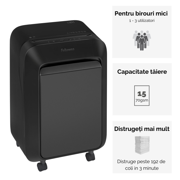 Distrugator Documente Lx211 Micro-Cut Negru Fellowes [2]