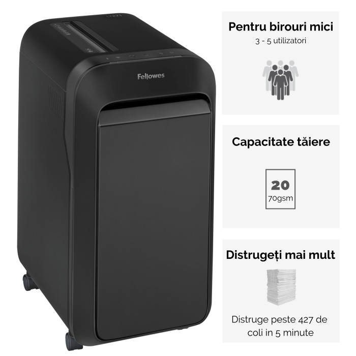 Distrugator Documente Lx221 Micro-Cut Negru Fellowes [2]