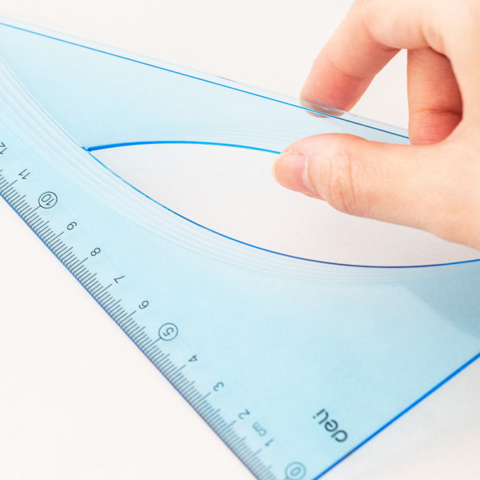 Echer 12Cm 45Grade Albastru Transparent Deli [3]